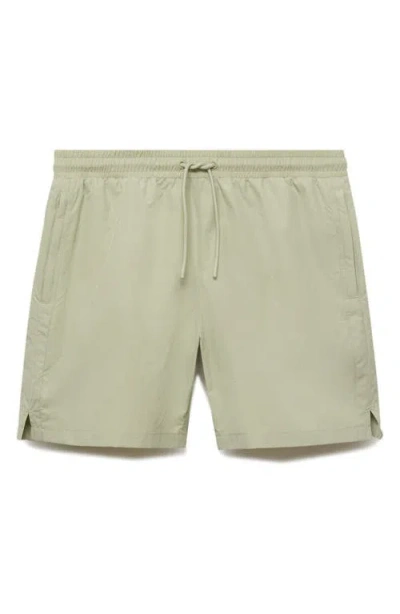 Mango Zip Pocket Swim Trunks In Gray