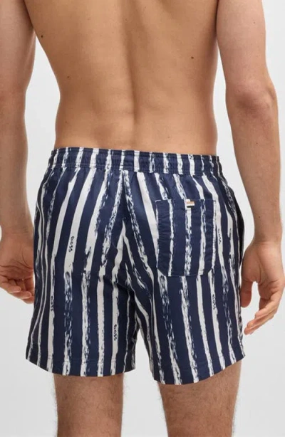 Hugo Boss Gestreifte Shorts Mit Kordelzug