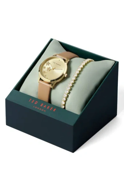 Ted Baker London Fitzrovia Leather Strap Watch & Bracelet Set, 34mm