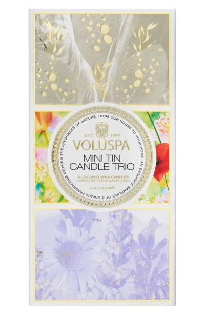 Voluspa Japonica Set Of 3 Mini Tin Candles In Multi