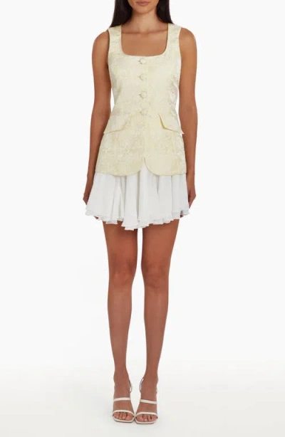 Amanda Uprichard Lilibet Jacquard Flare Minidress