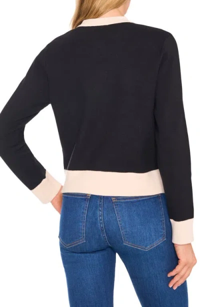 Cece Colorblock Cardigan In Black