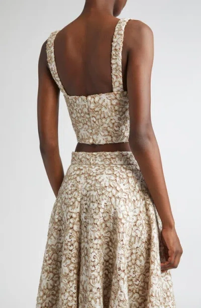 Michael Kors Collection Lace Bustier Top In Neutral