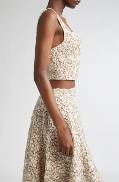 Michael Kors Collection Lace Bustier Top In Neutral