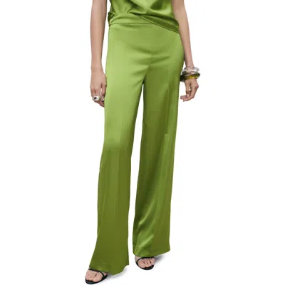 Mango Straight Leg Satin Pants