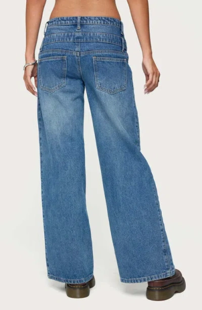 Edikted Abel Layered Waist Low Rise Wide Leg Jeans