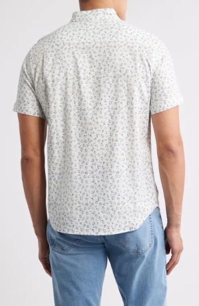 Rails Carson Short Sleeve Stretch Linen Blend Button-up Shirt In Gray