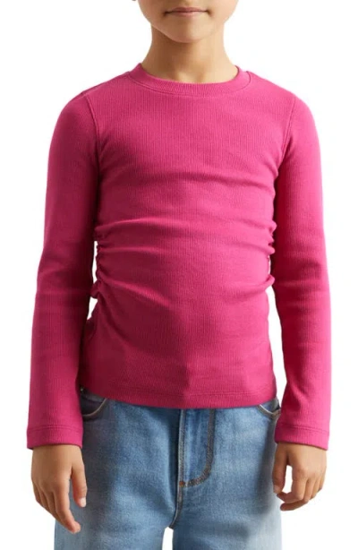 Reiss Kids' Trina Sr. Ruched Rib Sweater In Pink