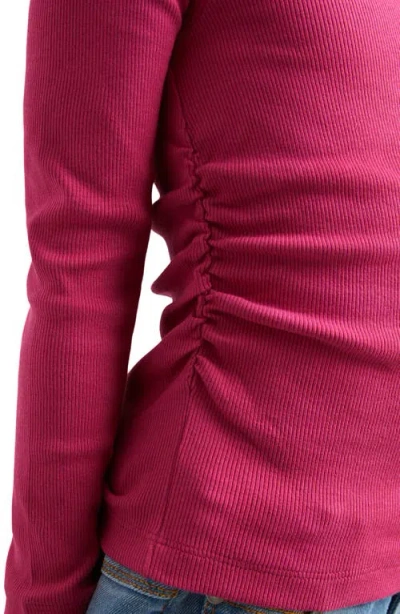 Reiss Kids' Trina Sr. Ruched Rib Sweater In Pink