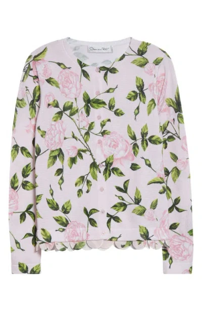 Oscar De La Renta English Rose Print Cardigan
