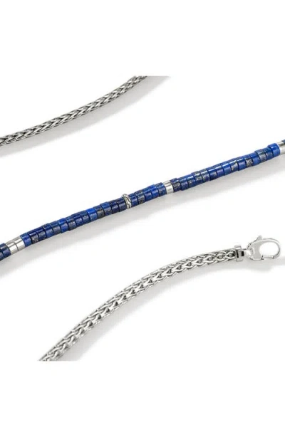 John Hardy Heishi Chain Necklace, Silver, Gemstones