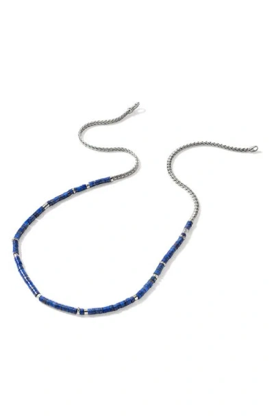 John Hardy Heishi Chain Necklace, Silver, Gemstones