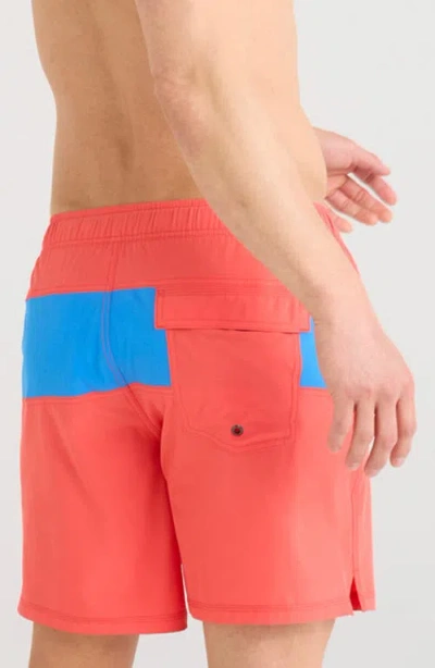 Saxx Oh Buoy Colorblock 2n1 Volley Swim Trunks In Red