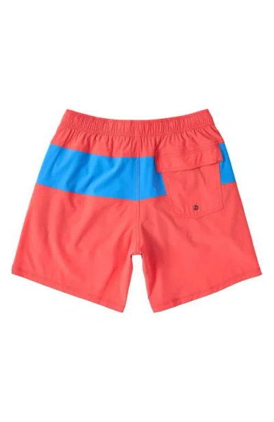Saxx Oh Buoy Colorblock 2n1 Volley Swim Trunks In Red