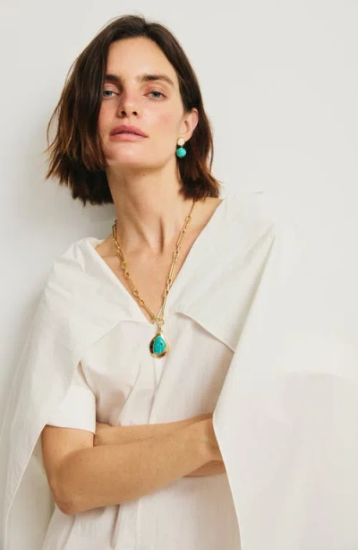 Lizzie Fortunato Rio Mother-of-pearl & Amazonite Drop Earrings