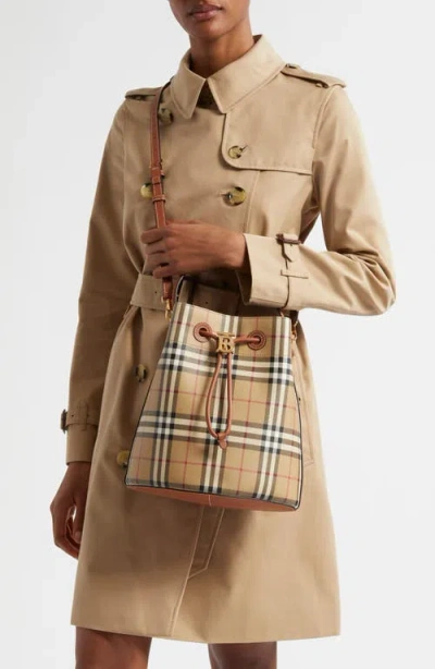 Burberry Small Check Coated Canvas Bucket Bag