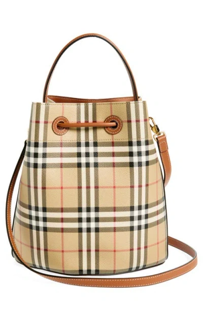 Burberry Small Check Coated Canvas Bucket Bag