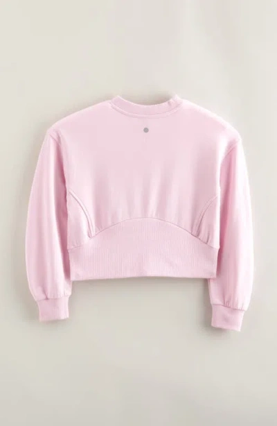 Zella Girl Kids' Pleated Sleeve Sweatshirt In Pink