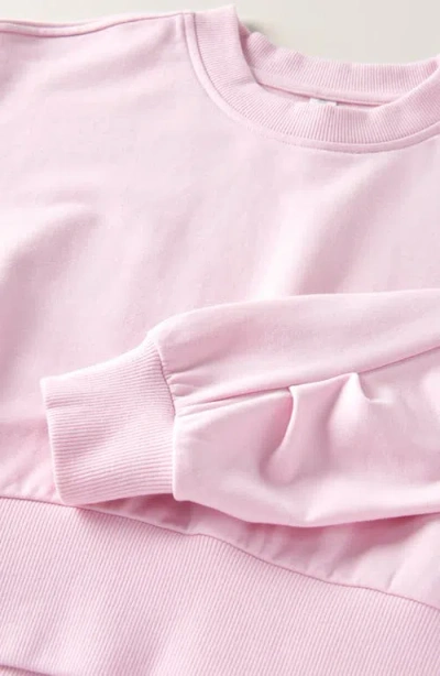 Zella Girl Kids' Pleated Sleeve Sweatshirt In Pink
