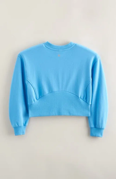 Zella Girl Kids' Pleated Sleeve Sweatshirt In Blue