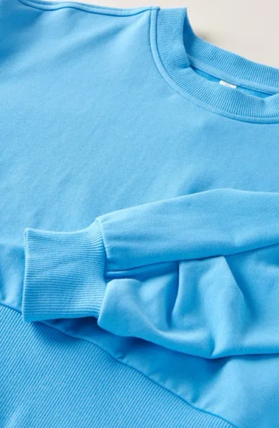 Zella Girl Kids' Pleated Sleeve Sweatshirt In Blue