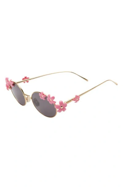 Loewe Signature Oval Sunglasses In Gold