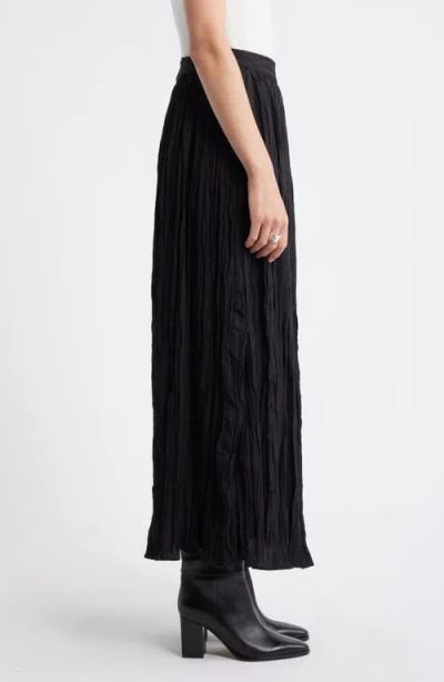 Nordstrom Crinkle A-line Maxi Skirt In Black
