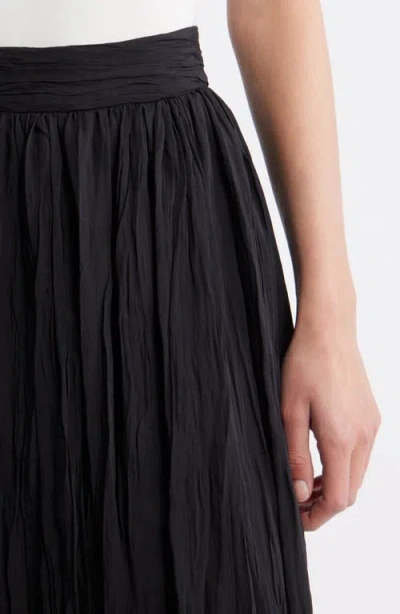 Nordstrom Crinkle A-line Maxi Skirt In Black