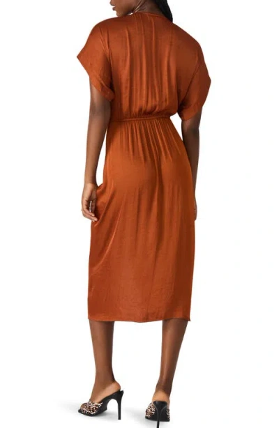 Steve Madden Aimee Ruched Front Midi Dress