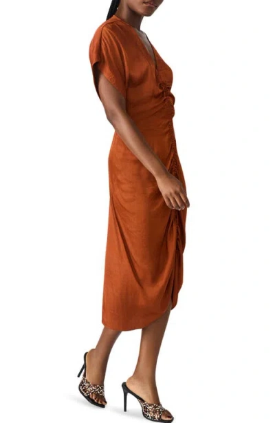 Steve Madden Aimee Ruched Front Midi Dress
