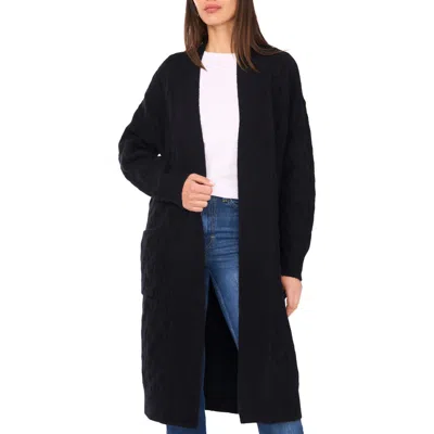 Vince Camuto Open Front Cable Stitch Cardigan In Blue