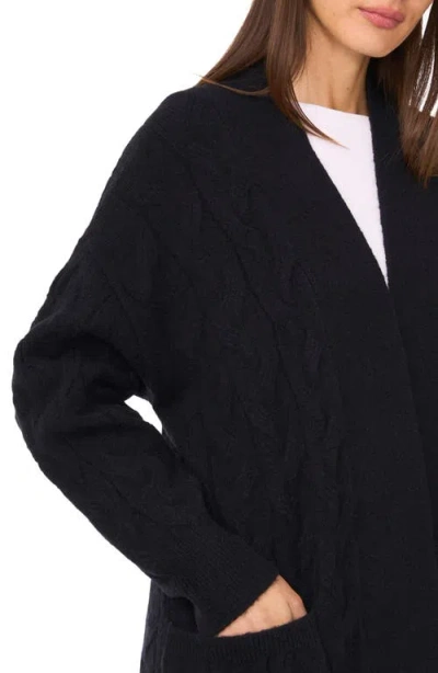 Vince Camuto Open Front Cable Stitch Cardigan In Blue