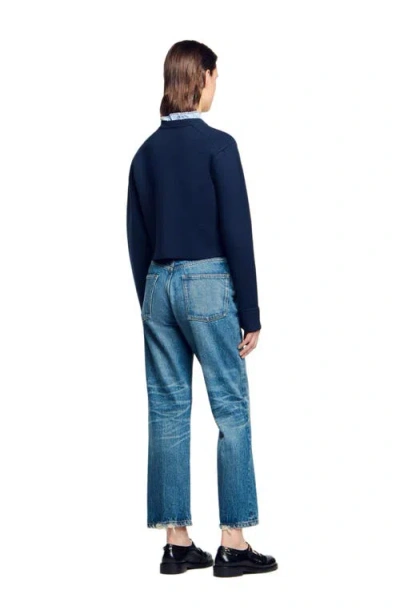 Sandro Cardigan With Ruffle Collar
