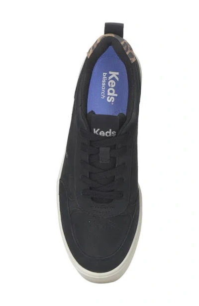 Keds Women's Skyler Ii Leopard Lace Up Leather Sneakers In Black