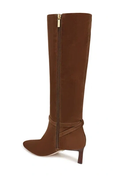 Veronica Beard Kenzie Suede Harness Knee Boots In Burgundy