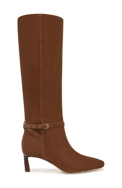 Veronica Beard Kenzie Suede Harness Knee Boots In Burgundy