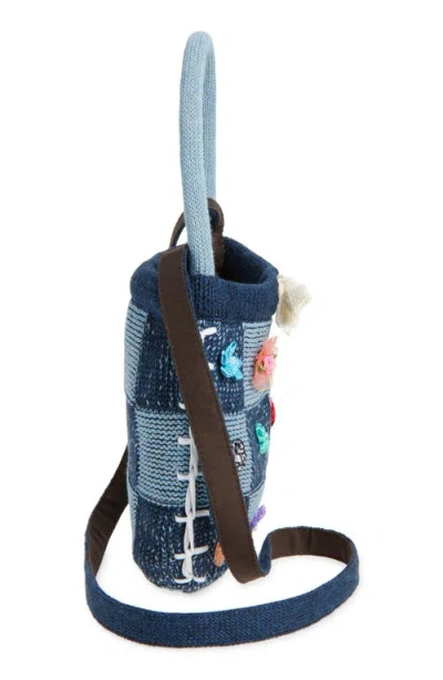 Yanyan Embellished Check Cotton Knit Handbag