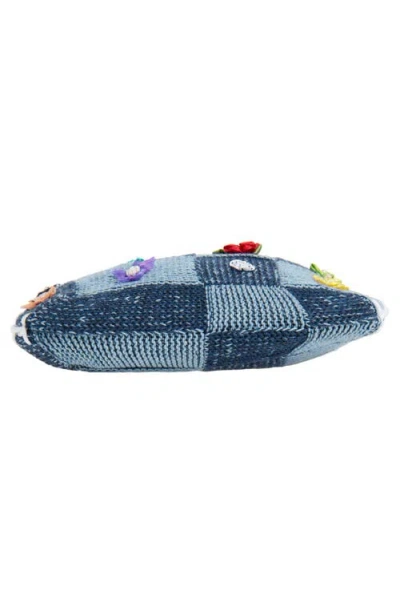Yanyan Embellished Check Cotton Knit Handbag