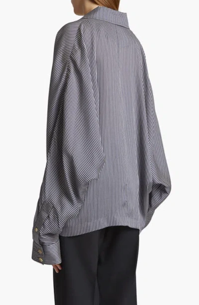 Khaite Garth Stripe Asymmetric Blazer