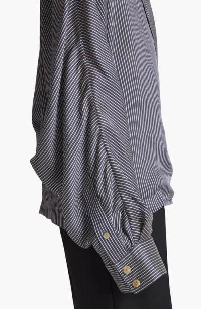 Khaite Garth Stripe Asymmetric Blazer