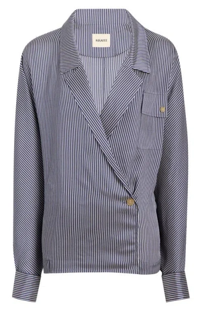 Khaite Garth Stripe Asymmetric Blazer