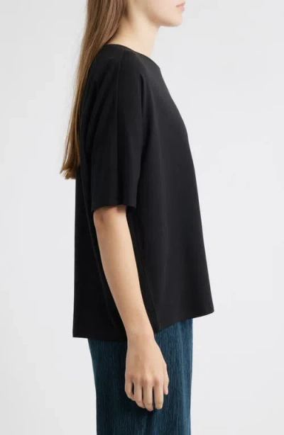 Eileen Fisher Boxy Crewneck T-shirt In Black