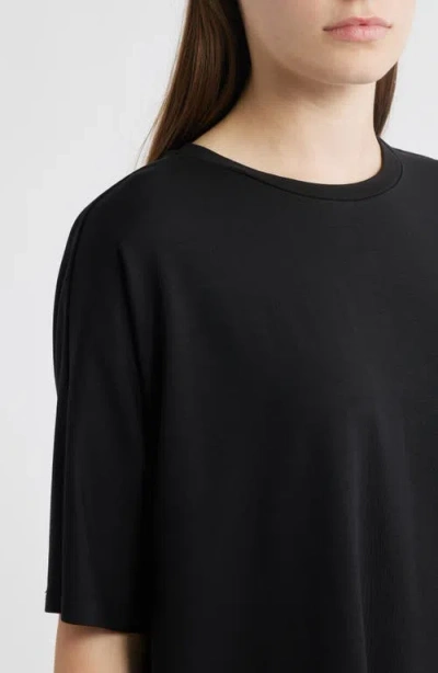 Eileen Fisher Boxy Crewneck T-shirt In Black