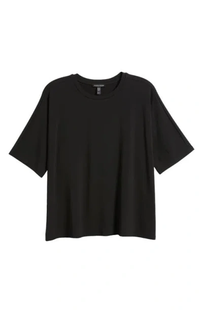 Eileen Fisher Boxy Crewneck T-shirt In Black