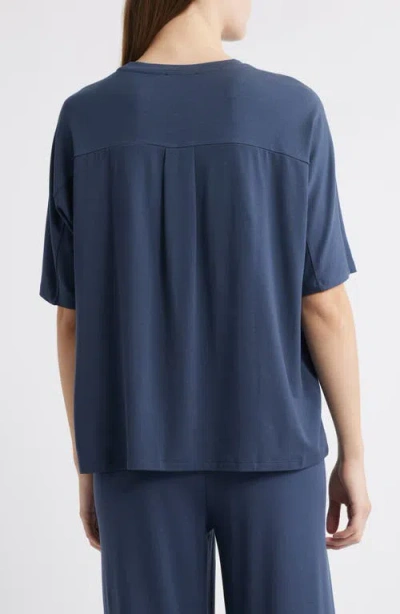 Eileen Fisher Boxy Crewneck T-shirt In Blue