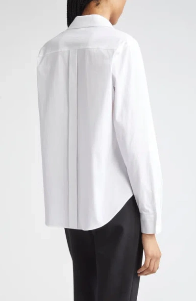 Lafayette 148 New York Notch Collar Blouse In White