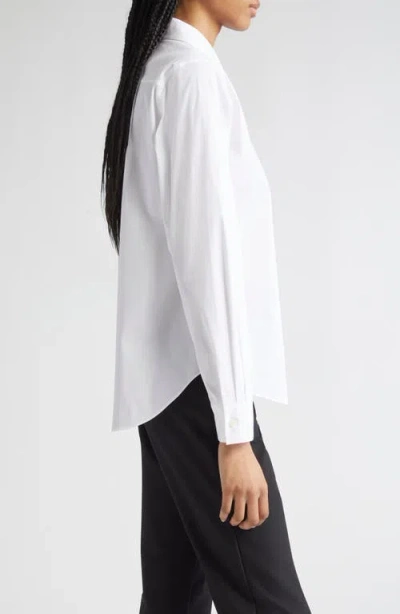 Lafayette 148 New York Notch Collar Blouse In White