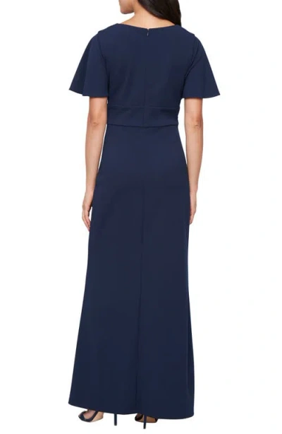 Sl Fashions Scuba Crepe Dress In Blue