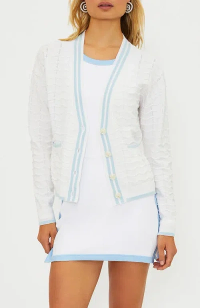 Beach Riot Gene Open Stitch Cardigan In White