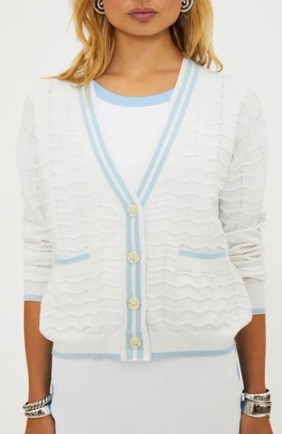 Beach Riot Gene Open Stitch Cardigan In White